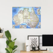 "Australien: 1963/heute - Details lierte Karte ... Poster (Thuiskantoor)