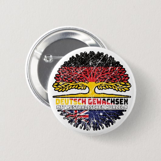 Australien Australisch Deutsch Deutschland Baum Ronde Button 5,7 Cm (Voorkant /achterkant)