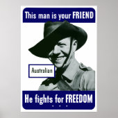 Australiër — Dit Man is je vriend Poster (Voorkant)