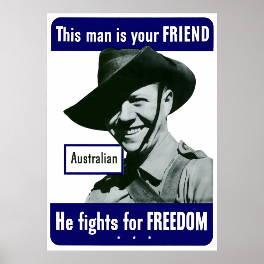 Australiër — Dit Man is je vriend Poster (Voorkant)