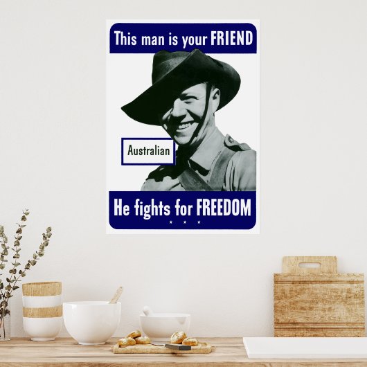 Australiër — Dit Man is je vriend Poster (Keuken)