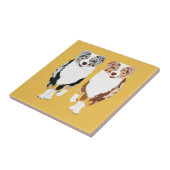 Australiër Shepherds 4-inch keramische tegel Tegeltje (Zijkant)