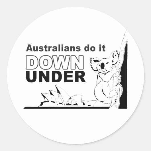 Australiërs doen het down under ronde sticker (Voorkant)