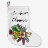 Australiërs waterverf art xmas stocker kleine kerstsok (Voorkant)