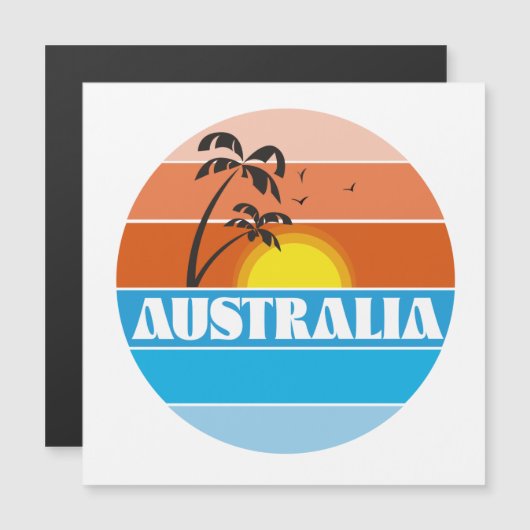 Australisch 80er zonsondergang retro logo (Voorkant / Achterkant)