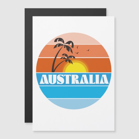 Australisch 80s zonsondergang retro logo (Voorkant / Achterkant)