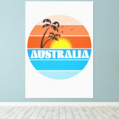 Australisch 80s zonsondergang retro logo canvas afdruk (Insitu (Houten vloer))