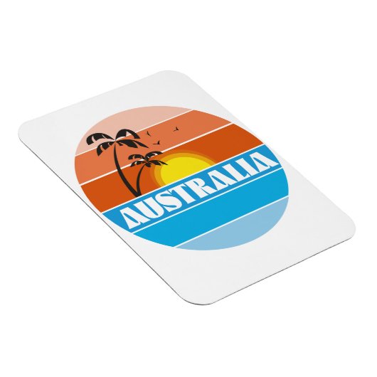 Australisch 80s zonsondergang retro logo magneet (Rechterzijde)