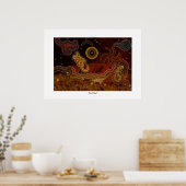 Australisch Aboriginal Desert Heart Poster (Keuken)