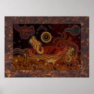 Australisch Aboriginal Desert Heat Poster