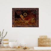 Australisch Aboriginal Desert Heat Poster (Keuken)