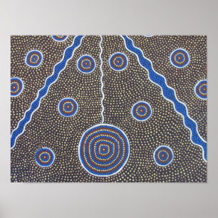 Australisch Aboriginal Dot Painting Art Poster