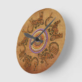 Australisch aboriginal kunst met een cirkel van Ge Ronde Klok (Hoek)