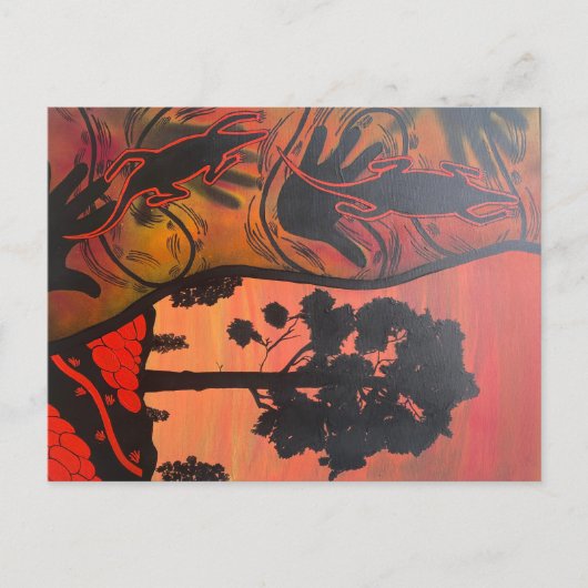 Australisch Aboriginal spring-postkaart Briefkaart (Voorkant)