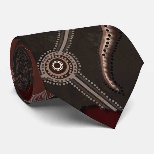 Australisch Aboriginal Style Art Stropdas (Opgerold)