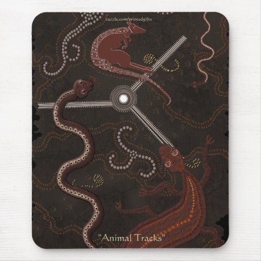 Australisch Aboriginal Style Kangaroo & Lizards Muismat (Voorkant)