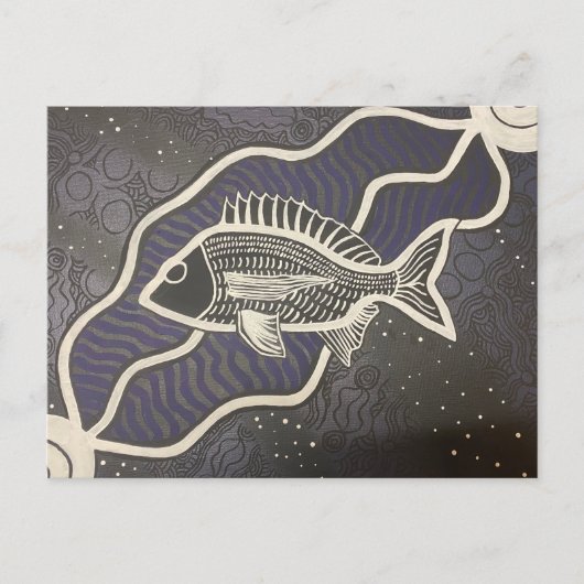 Australisch Aboriginal visbriefkaart Briefkaart (Voorkant)