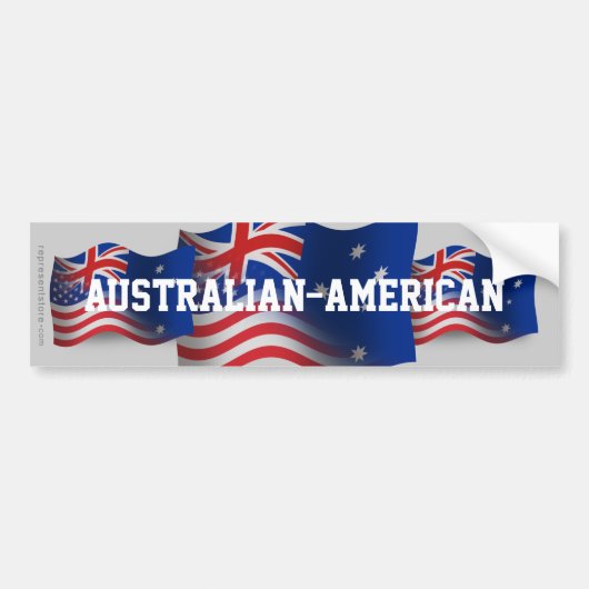 Australisch-Amerikaanse golfvlag Bumpersticker (Voorkant)