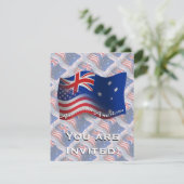 Australisch-Amerikaanse golfvlag Kaart (Staand voorkant)