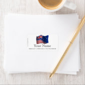 Australisch-Amerikaanse zwaaiende vlag Etiket (Insitu)