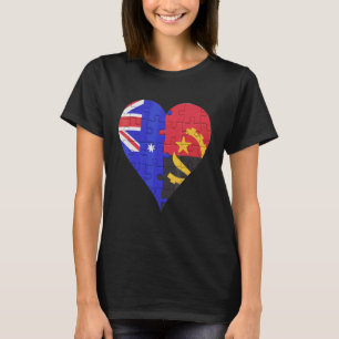 Australisch Angolan Flag Heart T-shirt