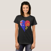 Australisch Angolan Flag Heart T-shirt (Voorkant volledig)
