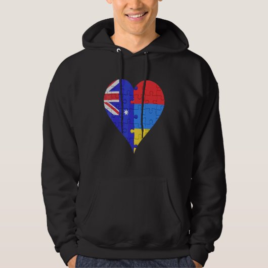Australisch Armeens vlaghart Hoodie (Voorkant)