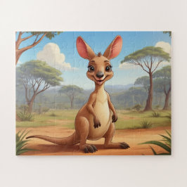 Australisch avontuur met kleine kangoeroe legpuzzel
