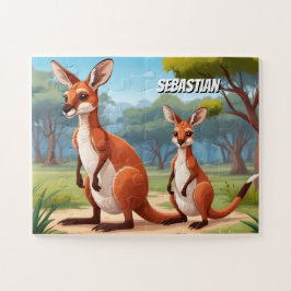 Australisch avontuur met kleine kangoeroes legpuzzel