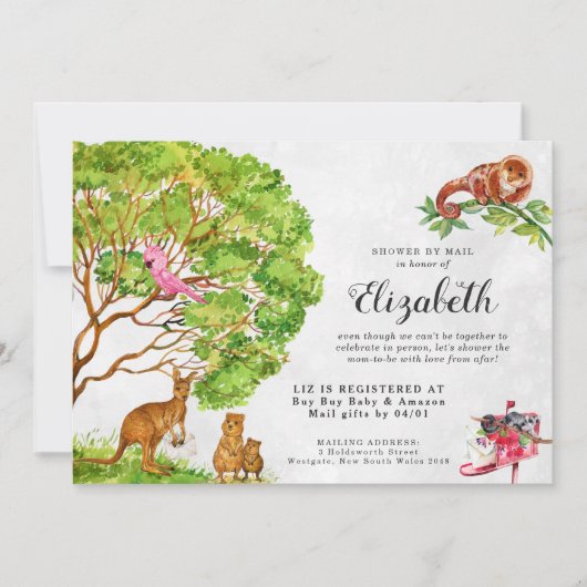 Australisch Baby shower per post Kaart (Voorkant)