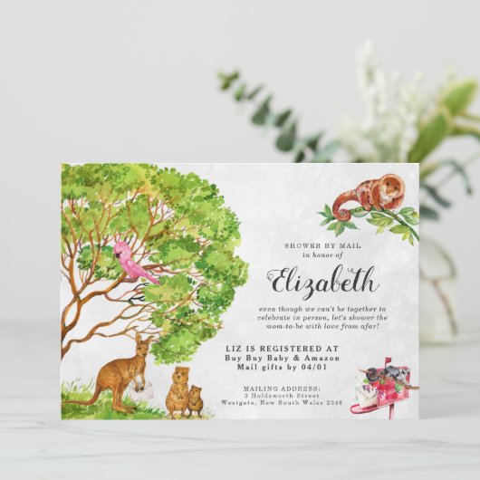 Australisch Baby shower per post Kaart (Staand voorkant)