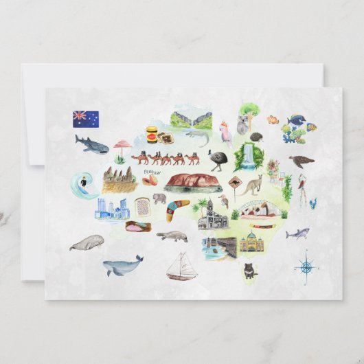 Australisch Baby shower per post Kaart (Achterkant)