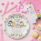 Australisch Baby shower voor roze meislepels   Papieren Bordje (Feest)