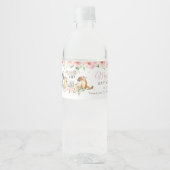 Australisch Baby shower voor roze meislepels Waterfles Etiket (Voorkant)