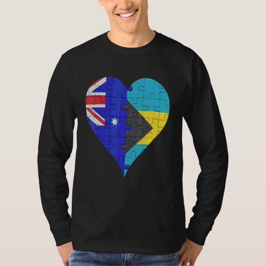 Australisch Bahamaans vlaggenhart T-shirt (Voorkant)