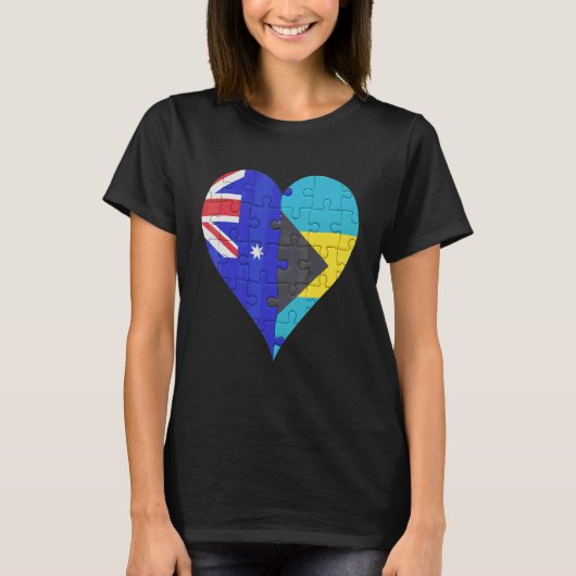 Australisch Bahamaans vlaggenhart T-shirt (Voorkant)