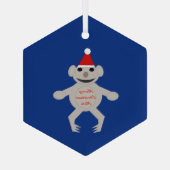 Australisch Beer met Kerstmis Koala Glas Ornament (Achterkant)