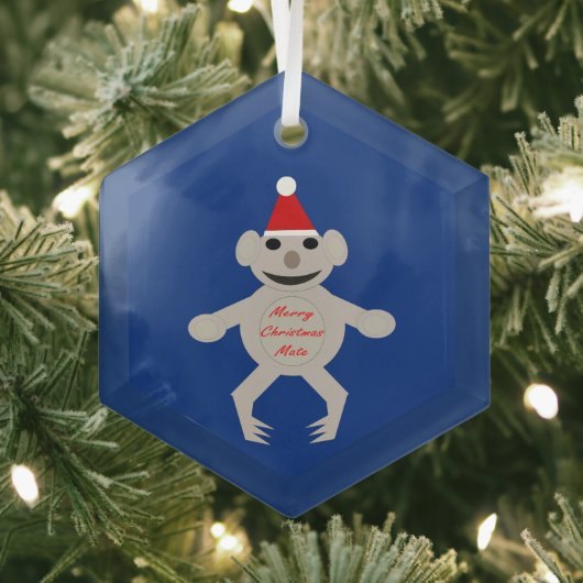 Australisch Beer met Kerstmis Koala Glas Ornament (Insitu)