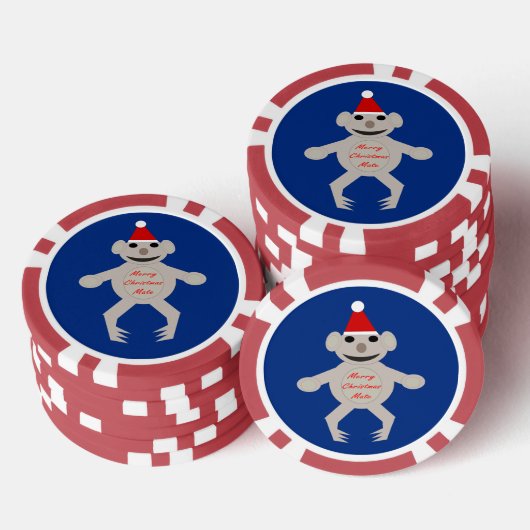 Australisch Beer met Kerstmis Koala Poker Chips (Opstapeling)