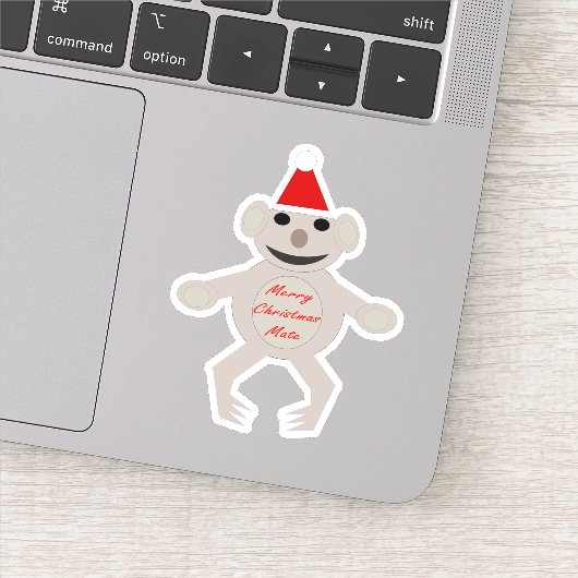 Australisch Beer met Kerstmis Koala Sticker (Detail)