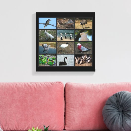 Australisch Birdwatchers Collage Canvas Afdruk (Insitu (Woonkamer))