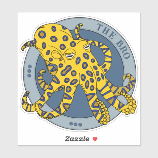 Australisch blauwringd octopus karakter sticker (Vel)