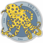 Australisch blauwringd octopus karakter sticker (Voorkant)