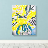 Australisch bloemcanvas met gele Wattle-kunst Canvas Afdruk (Insitu (Houten vloer))