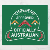 Australisch Burgergeschenk | Aussie Staatsburgersc Sparkling Wijnetiket (Enkel label)