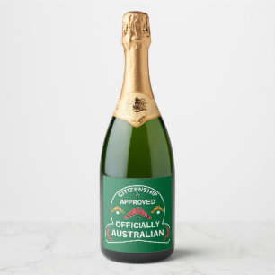 Australisch Burgergeschenk Aussie Staatsburgersc Sparkling Wijnetiket
