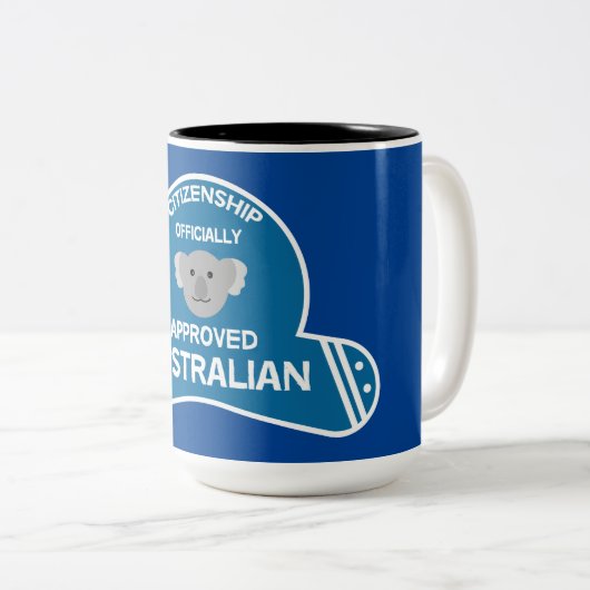 Australisch burgerschap | Aussie Citizen Tweekleurige Koffiemok (Voorkant rechts)