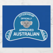 Australisch burgerschap | Aussie Citizen Two-Tone  Sparkling Wijnetiket (Enkel label)