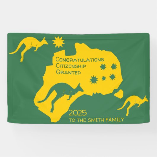 Australisch burgerschap Gift | Aussie-burgerschap Spandoek (Horizontaal)