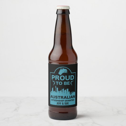 Australisch burgerschap Gift Bier Etiket (Voorkant)